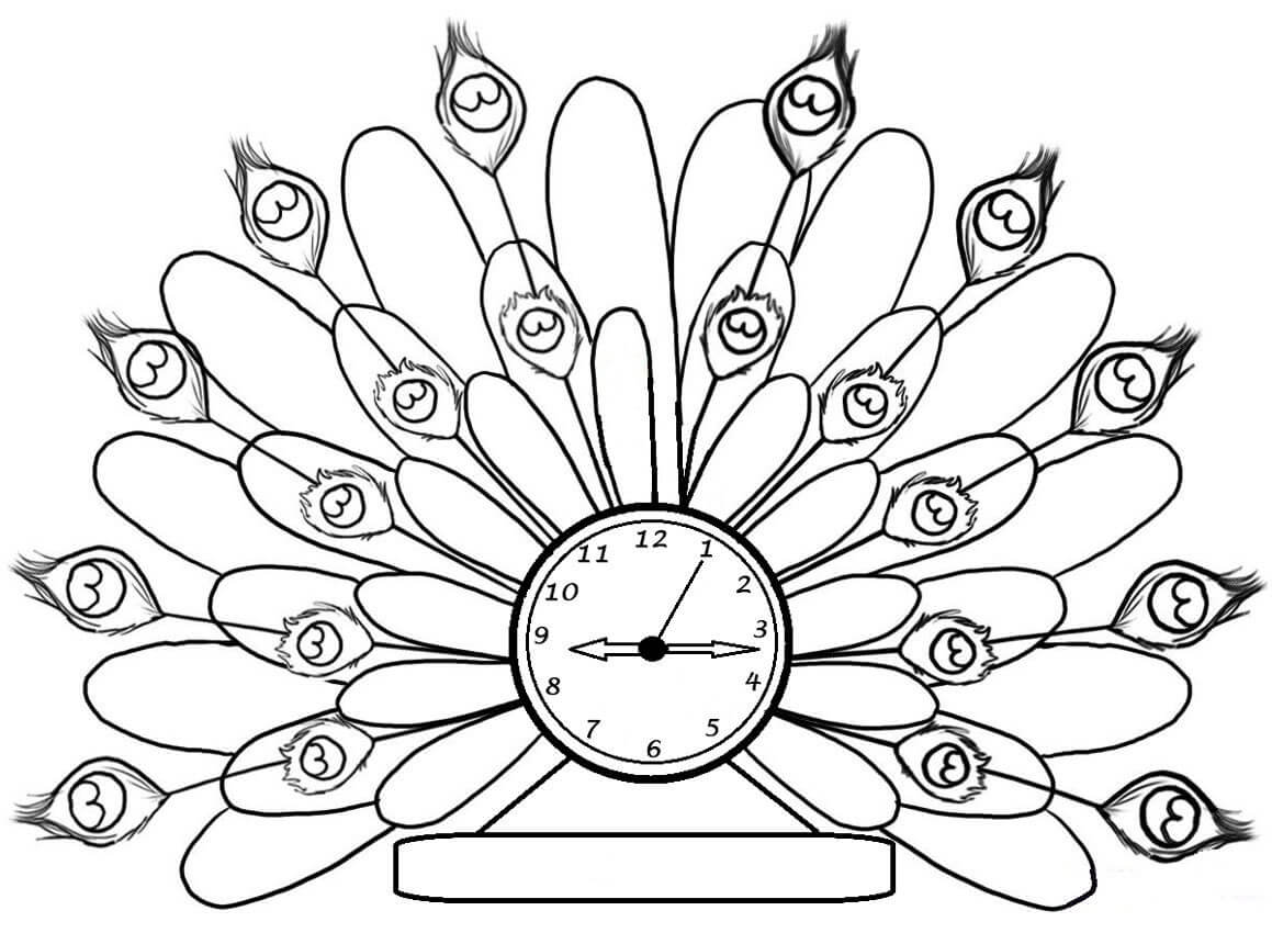 Desenhos de Relógio Pavão para colorir