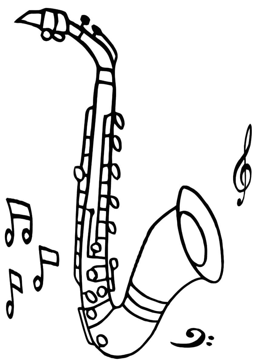 Saxofone de Desenho para colorir