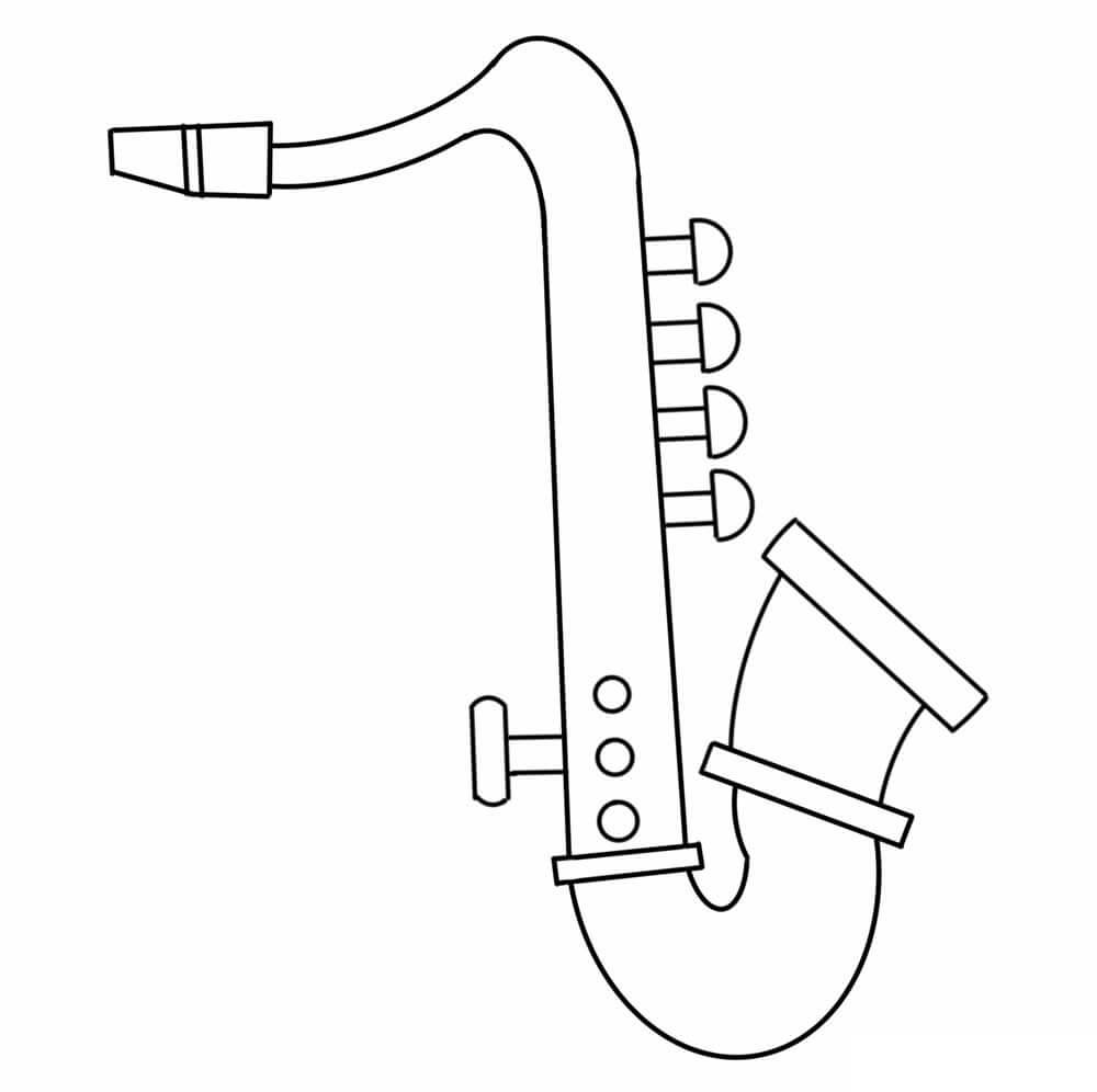 Saxofone Fácil para colorir