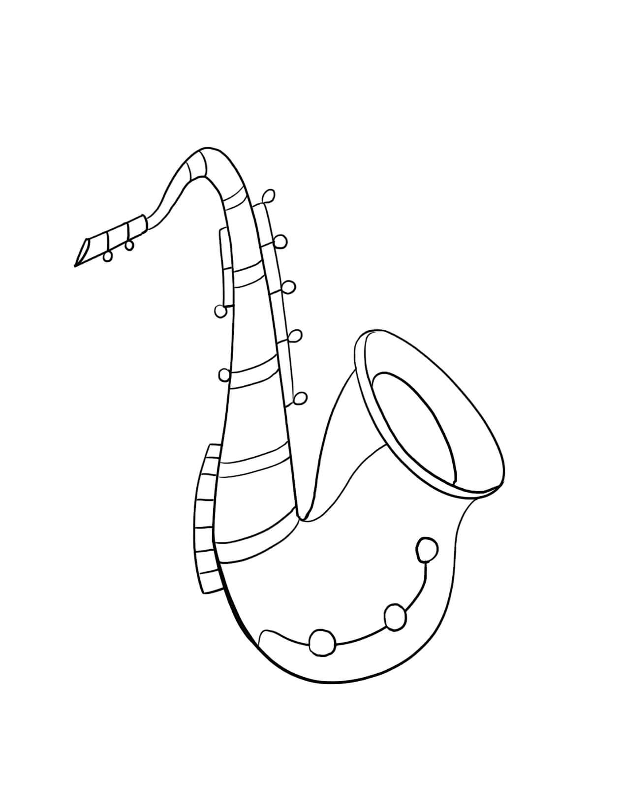 Desenhos de Saxofone Imprimível para colorir