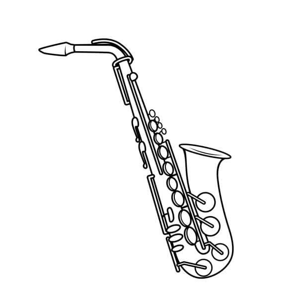 Desenhos de Saxofone Incrível para colorir