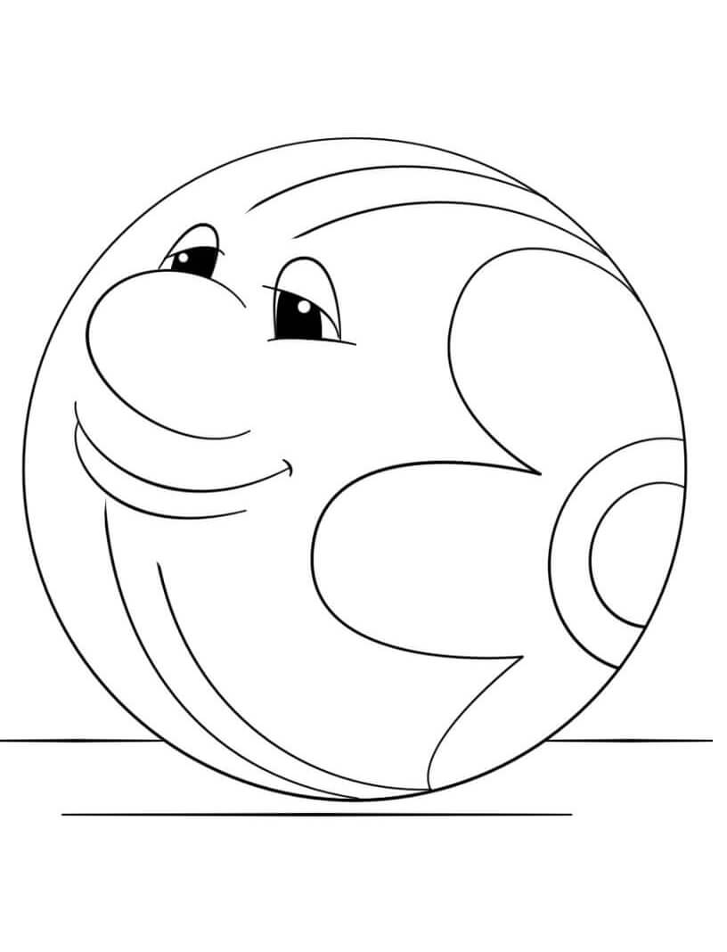Desenhos de Bola de Desenho Animado Sorridente para colorir