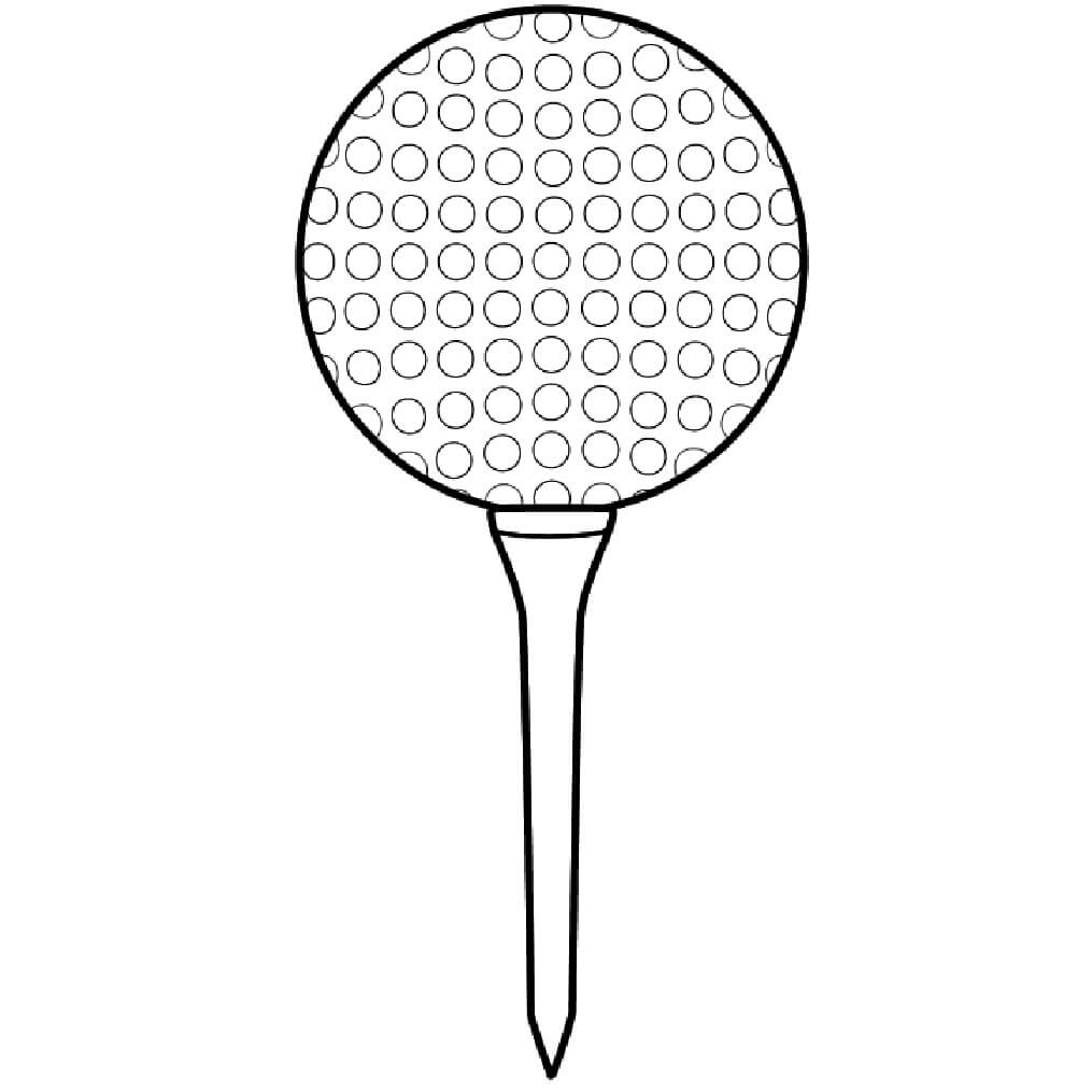 Desenhos de Bola de Golfe e Tee para colorir