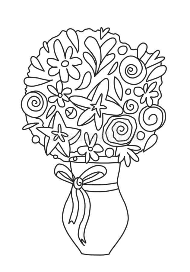 Bom Vaso de Flores para colorir