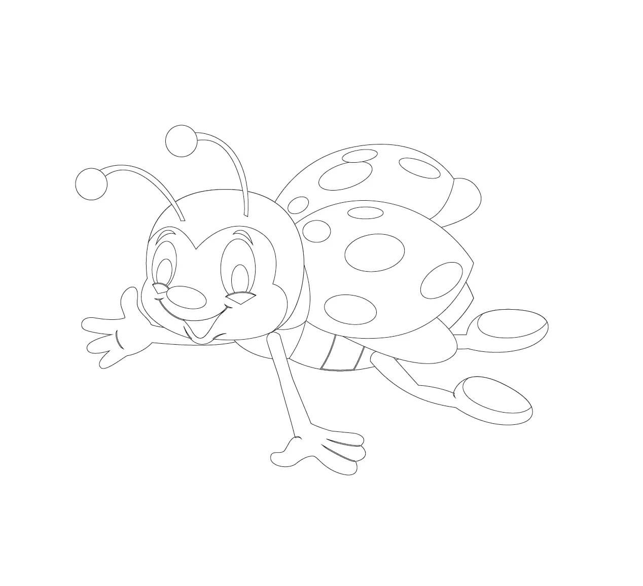 Desenhos de Desenho Animado Joaninha Voando para colorir
