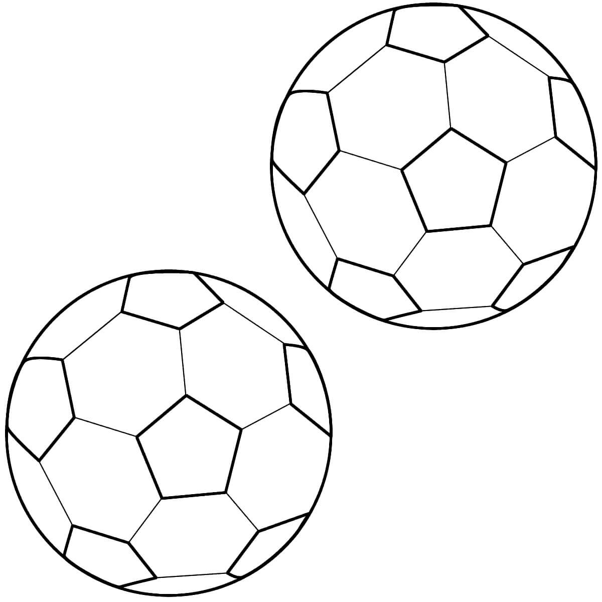 Duas Bolas de Futebol para colorir