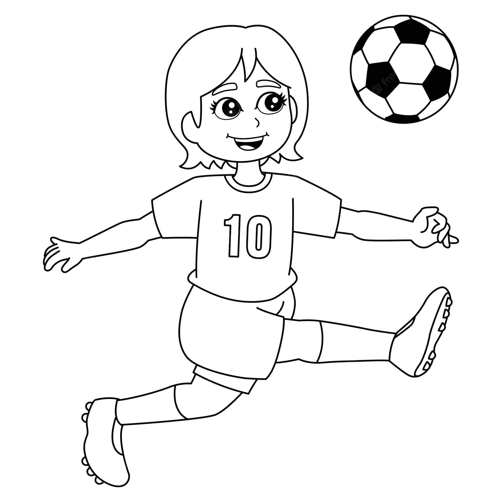 Desenhos de Garoto Divertido Jogando Bola de Futebol para colorir