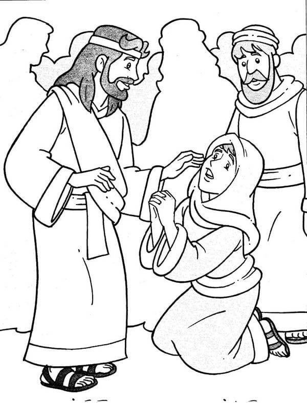 Desenhos de Jesus cura os Enfermos em Milagres para colorir