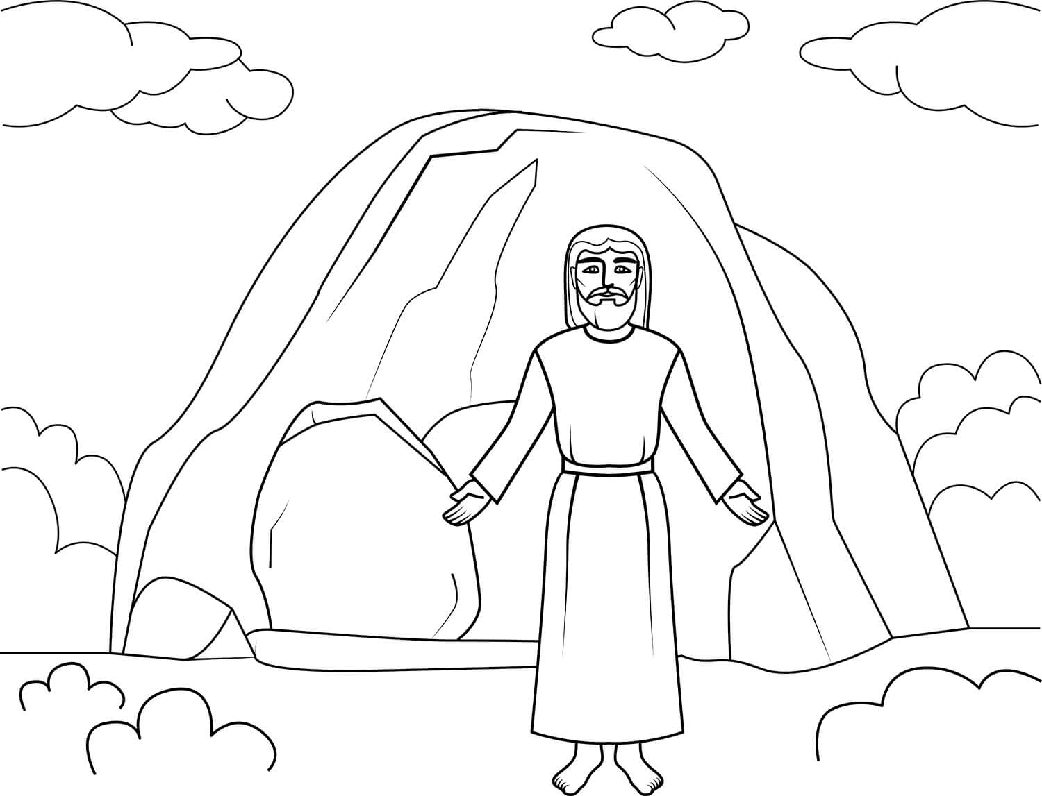 Desenhos de Jesus e a Montanha para colorir