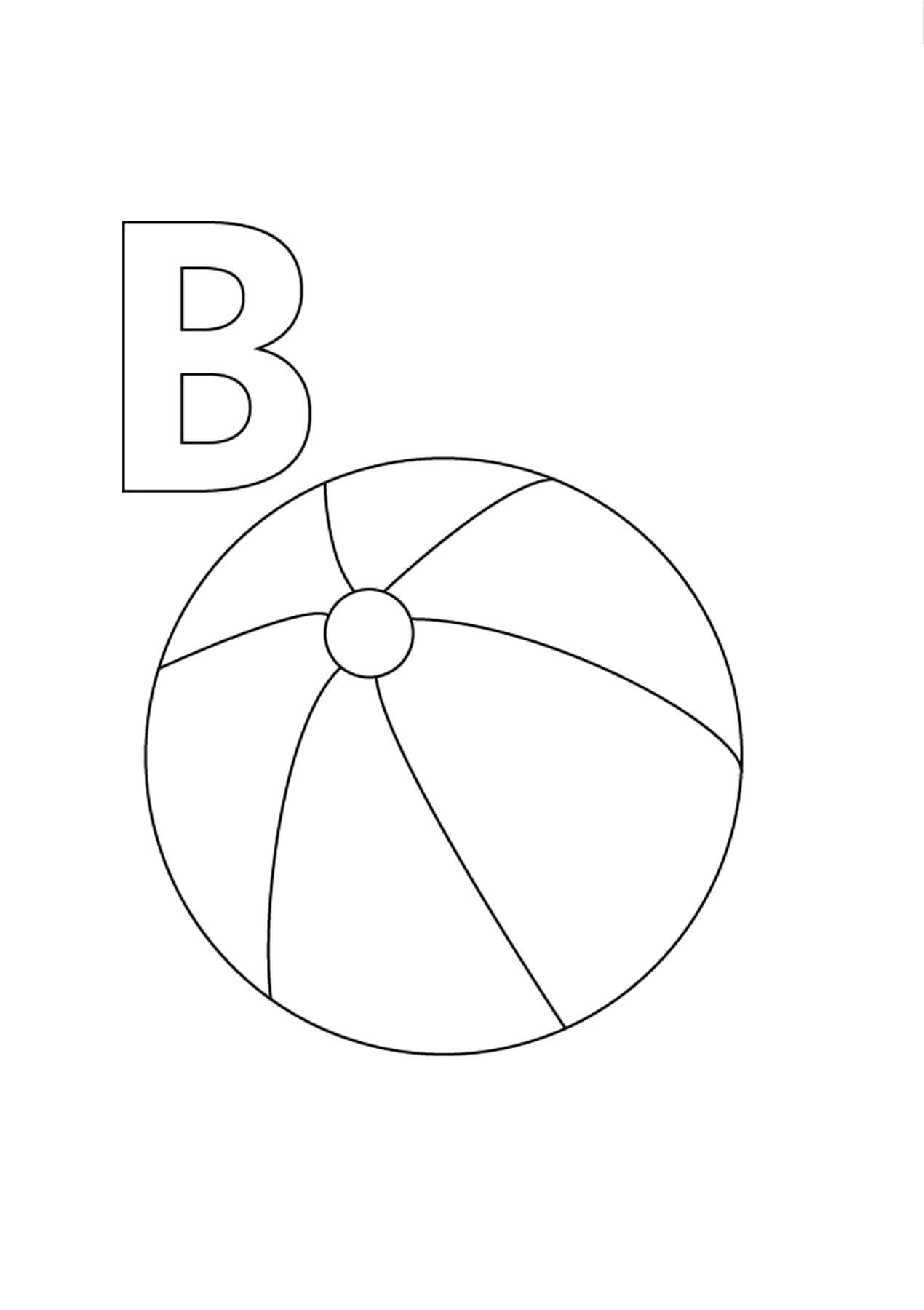 Desenhos de Letra B e Bola para colorir