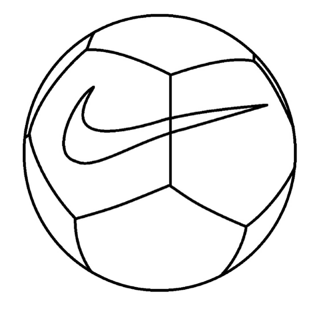 Logo Nike em Bola de Futebol para colorir