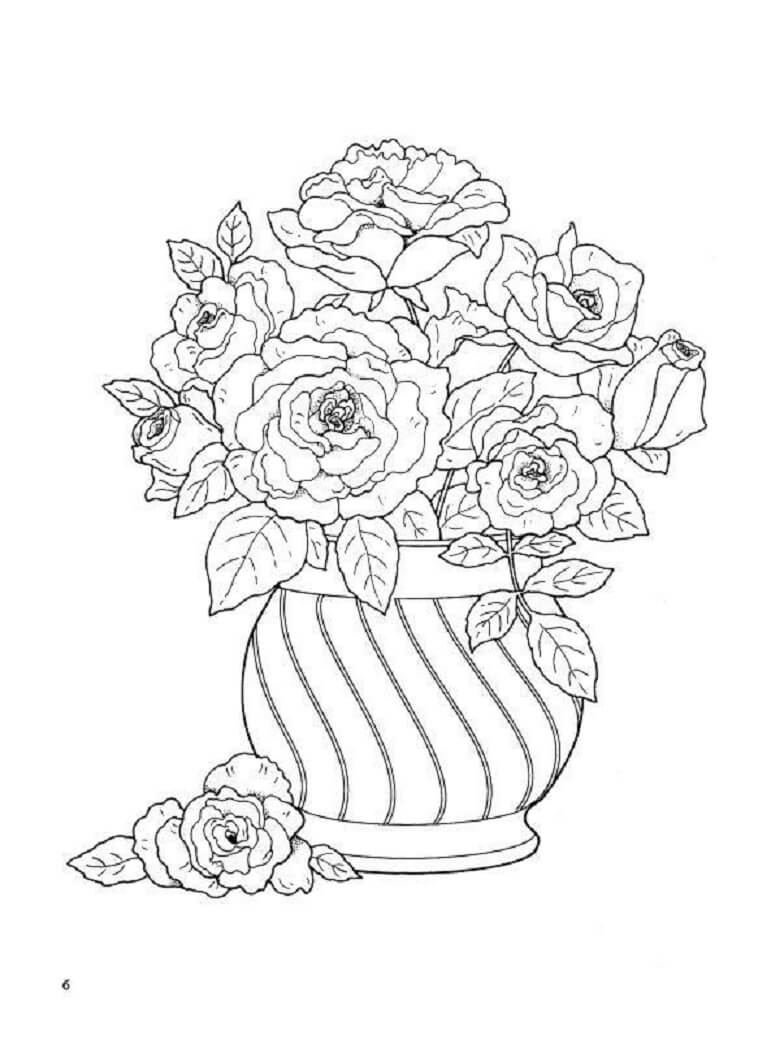 Desenhos de Vaso de Flores Incrível para colorir