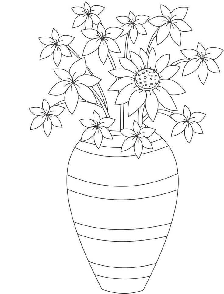Desenhos de Vaso de Flores Perfeito para colorir