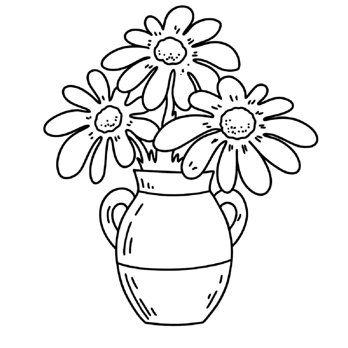 Desenhos de Vaso de flores no verão para colorir