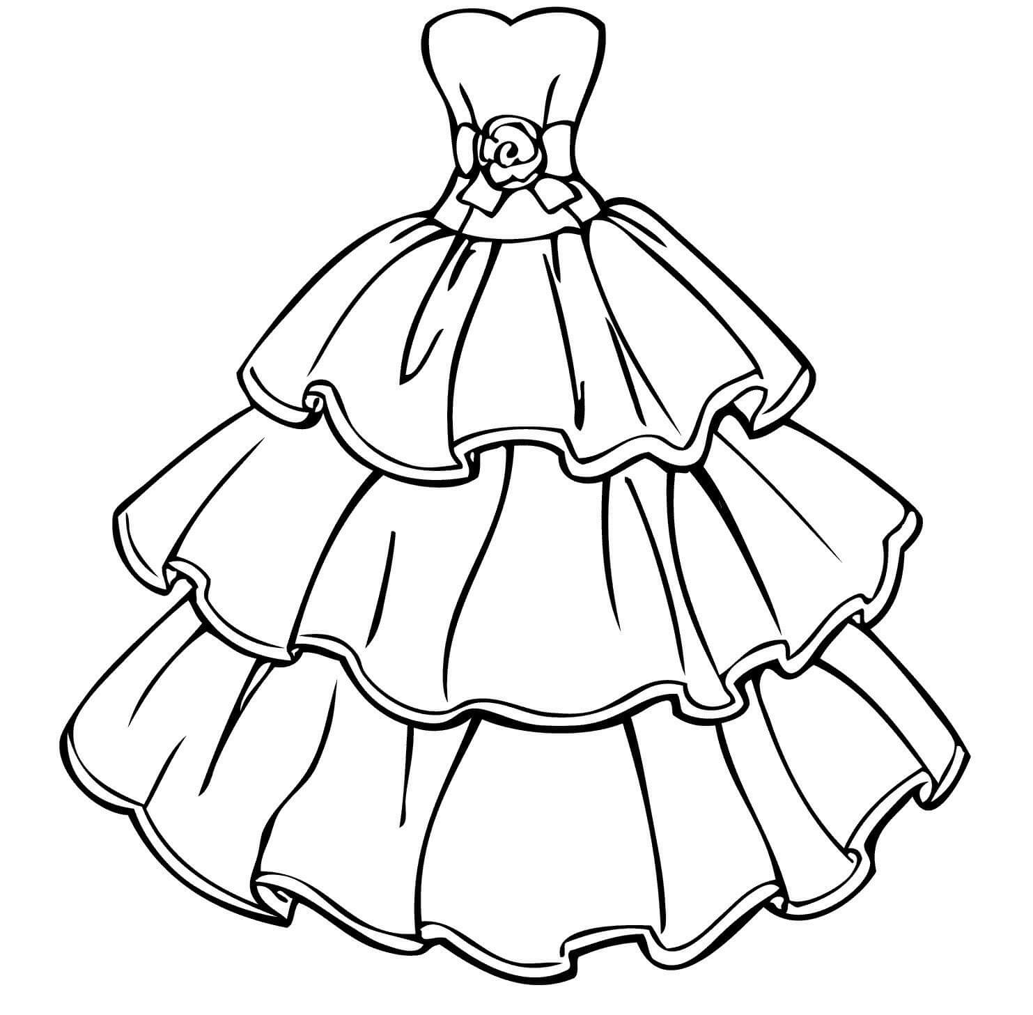 Desenhos de Vestido de Princesa para colorir