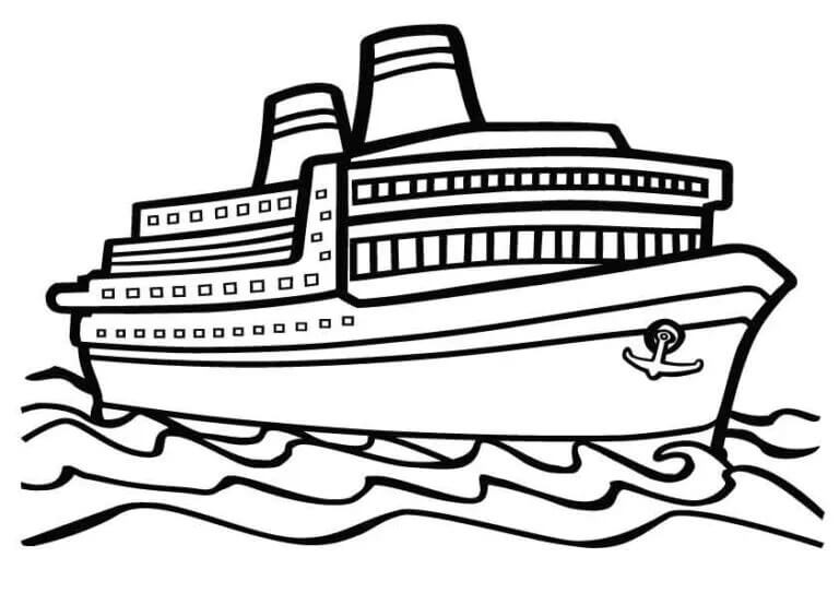 Desenhos de Navio Básico para colorir