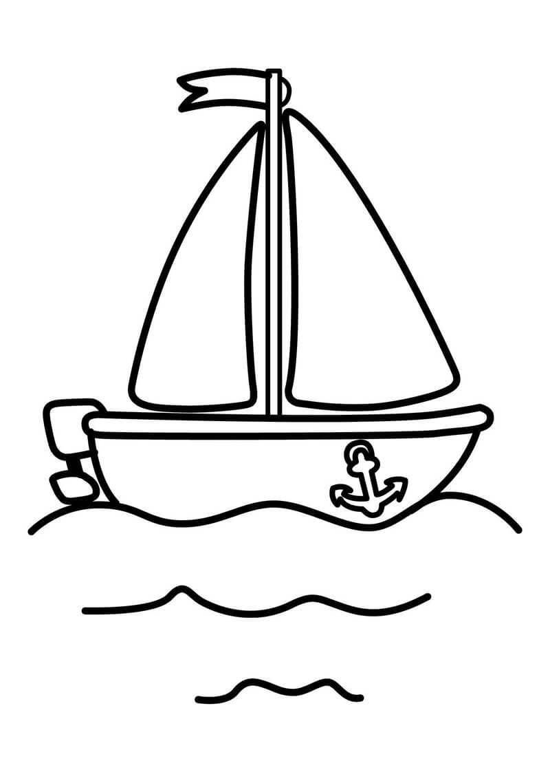 Desenhos de Navio de Desenho Básico para colorir