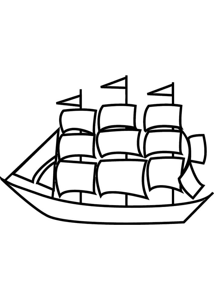 Desenhos de Navio Fácil para colorir