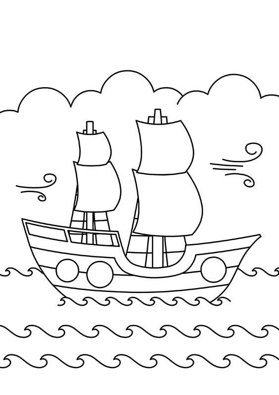 Desenhos de Navio Imagens Grátis para colorir