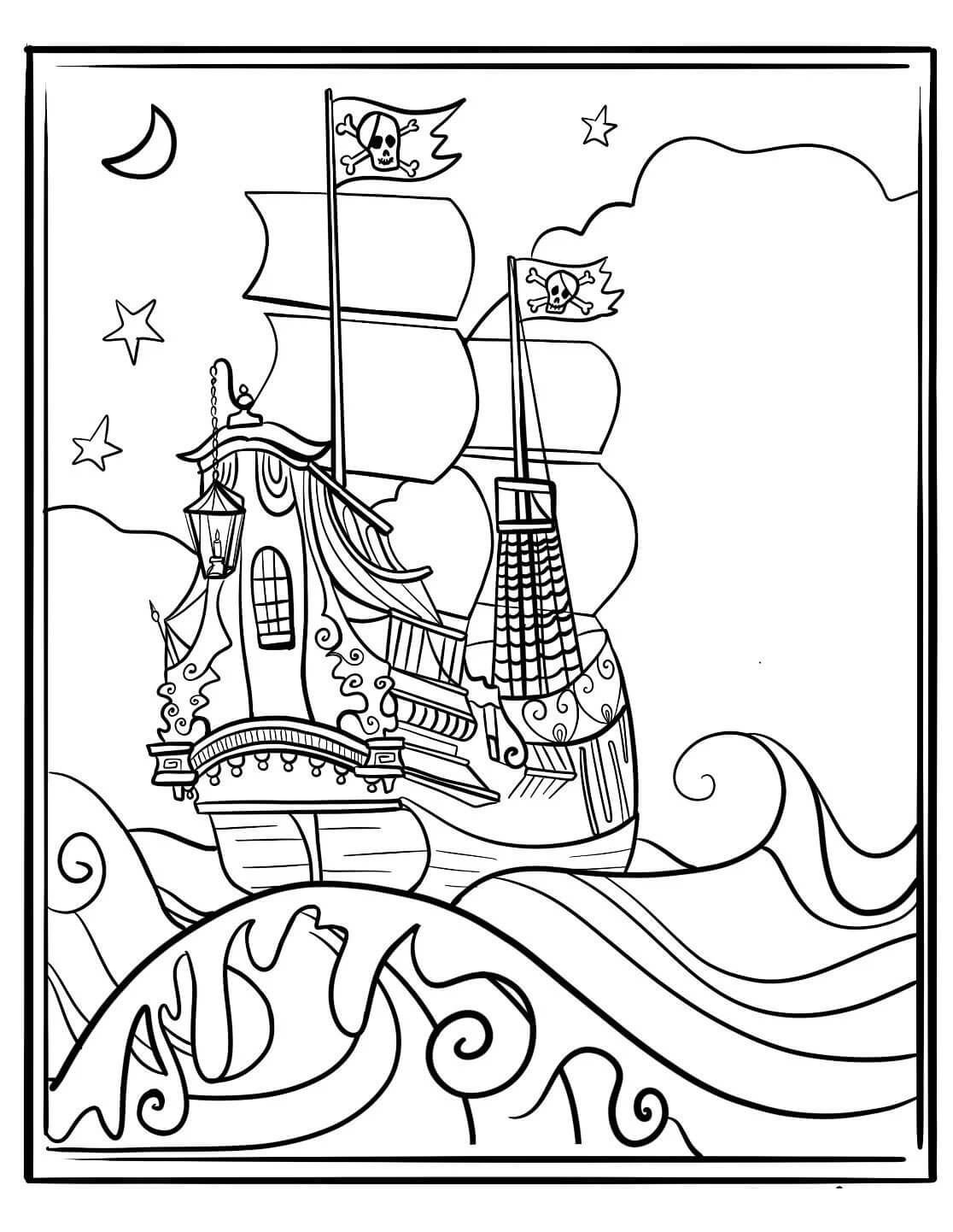 Desenhos de O Navio Pirata é para Adultos para colorir