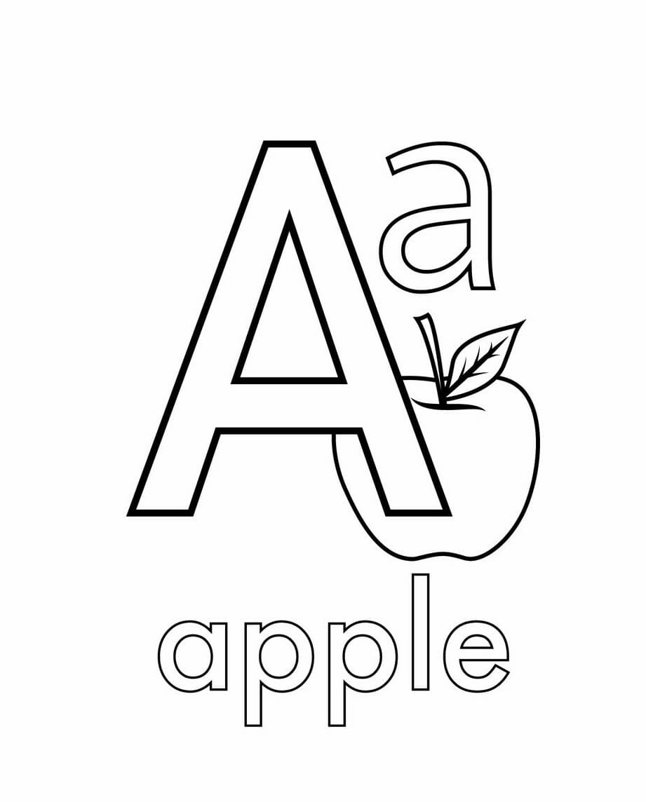 Desenhos de A letra A é para a Apple para colorir