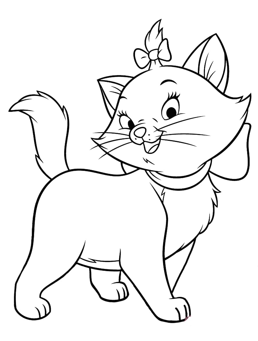 Desenhos de Contorno Marie Cat para colorir