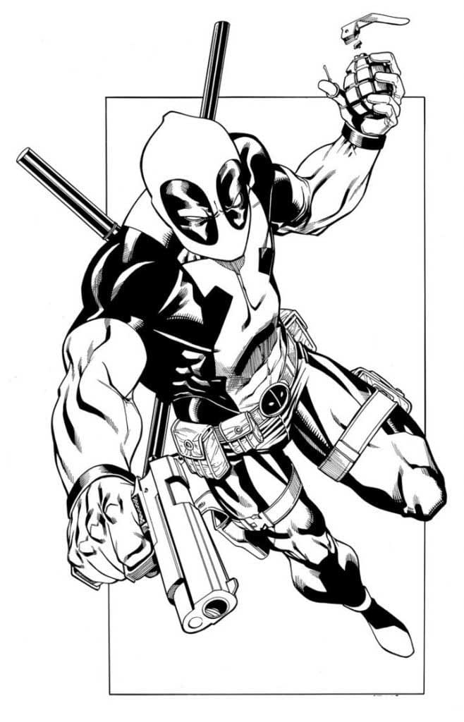 Desenhos de Deadpool imprimível grátis para colorir