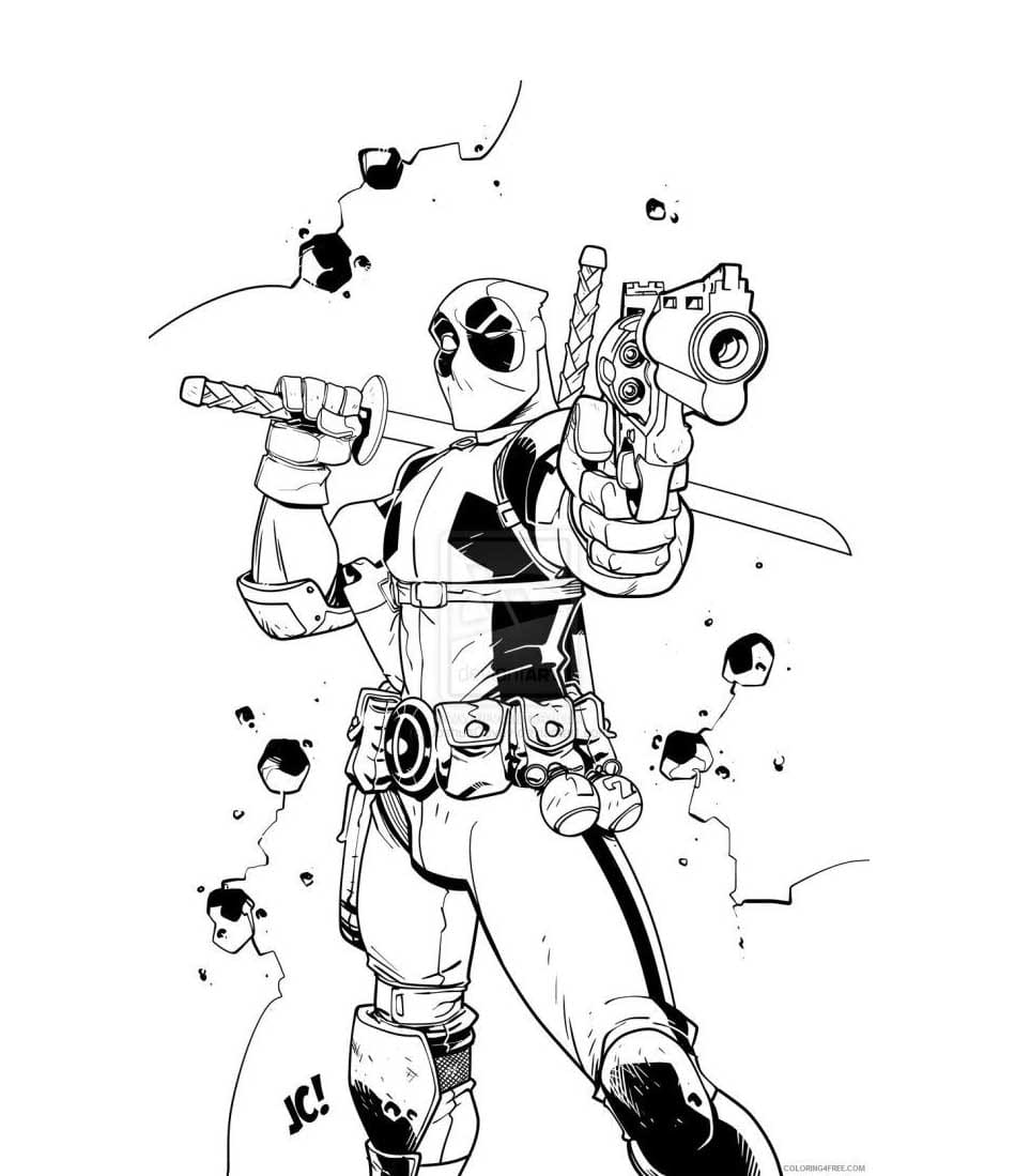 Desenhos de Deadpool legal para colorir