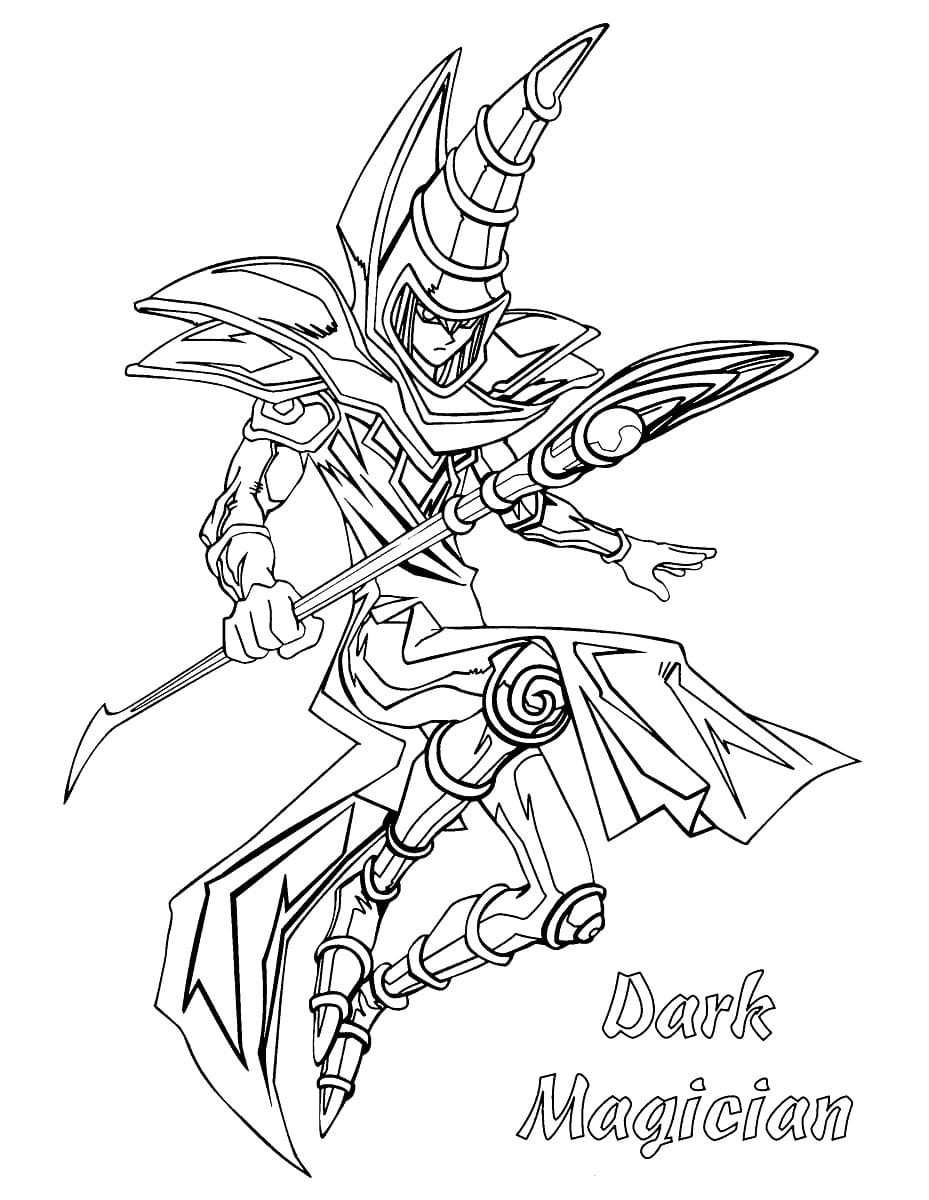 Desenhos de Desenhe o Dark Magician em Yu-Gi-Oh para colorir