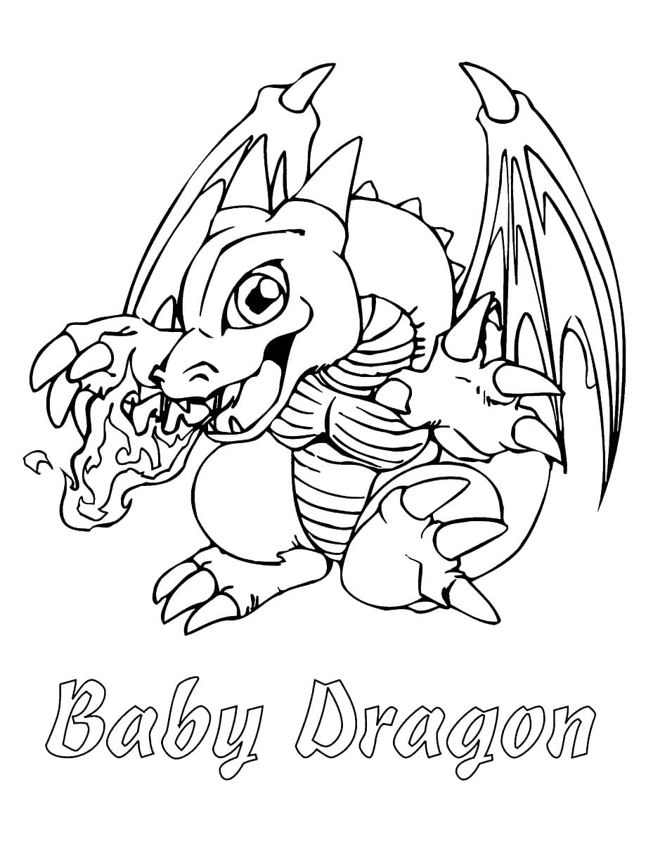 Desenhe um bebê dragão em Yu-Gi-Oh para colorir