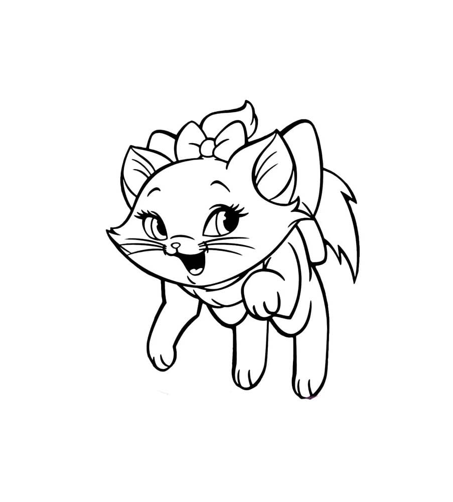 Desenhos de Gato Marie fofo imprimível para colorir