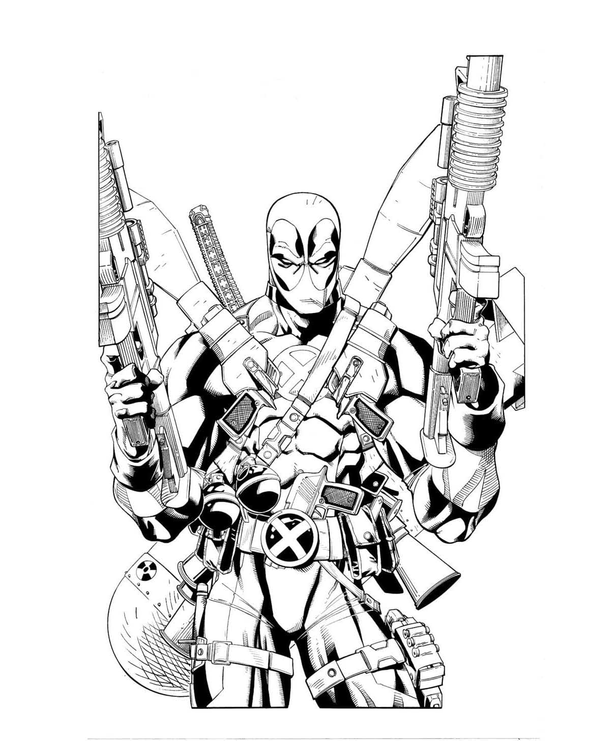 Desenhos de Imagem de luta do Deadpool para colorir