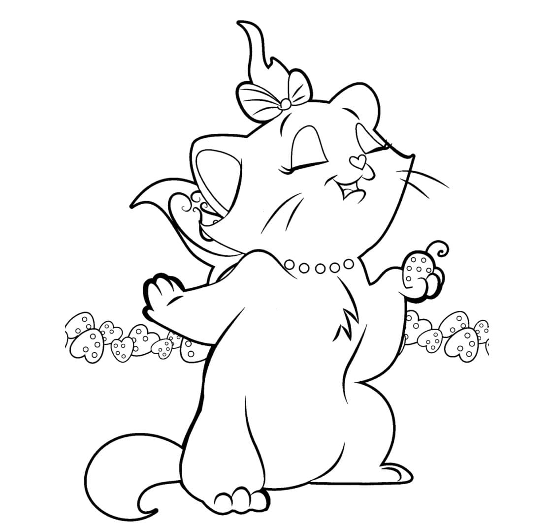 Desenhos de Imagem fofa da gata Marie para colorir