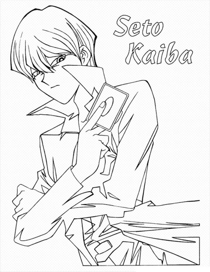 Incrível Seto Kaiba de Yu-Gi-Oh para colorir