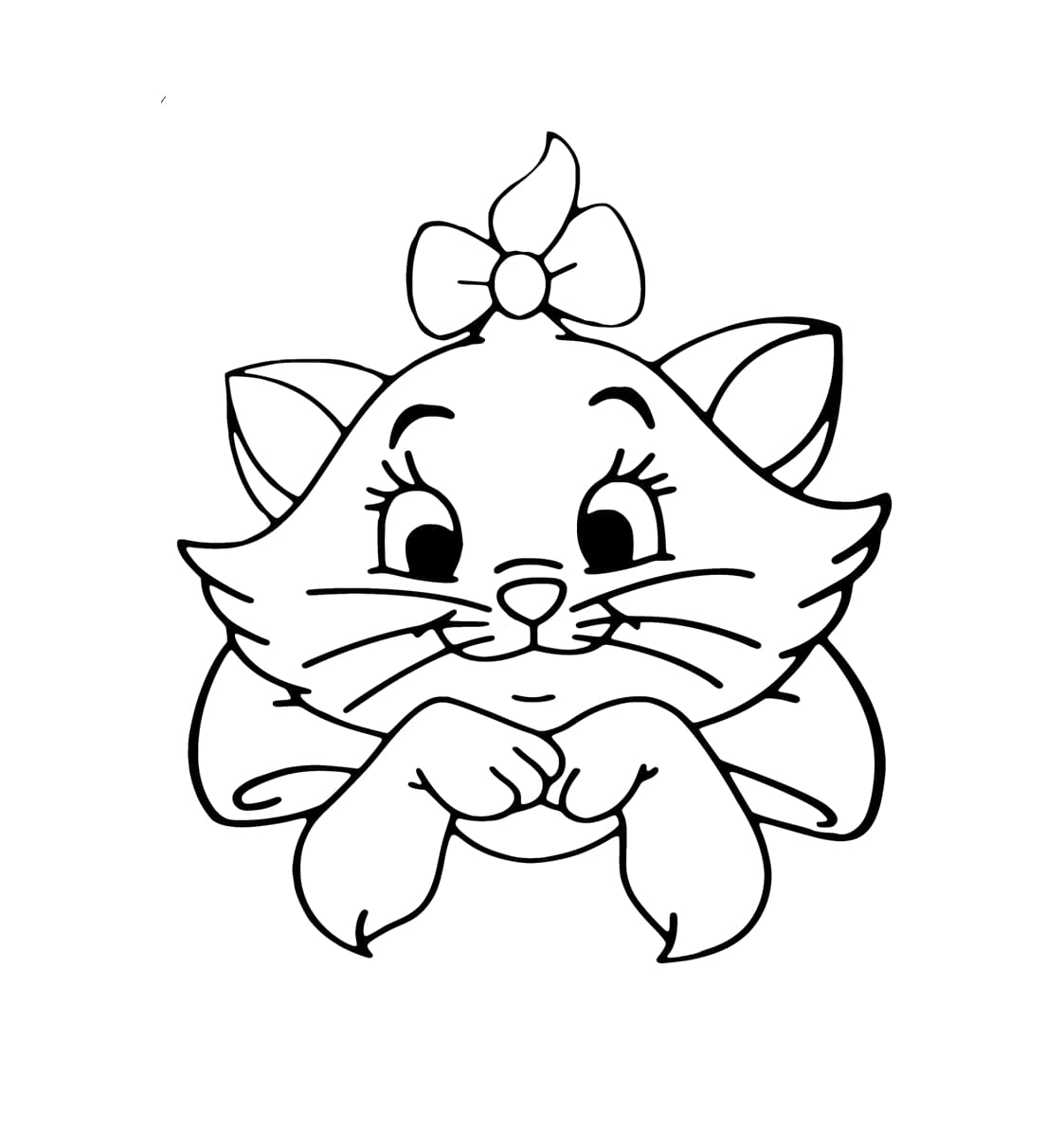 Desenhos de Linda cabeça de gato Marie para colorir