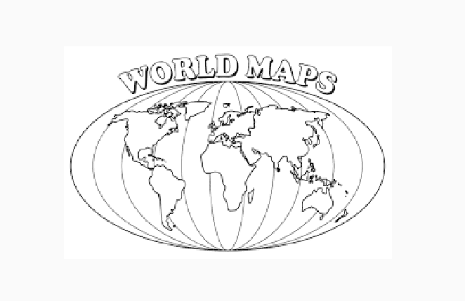 Desenhos de Mapa do Mundo para colorir