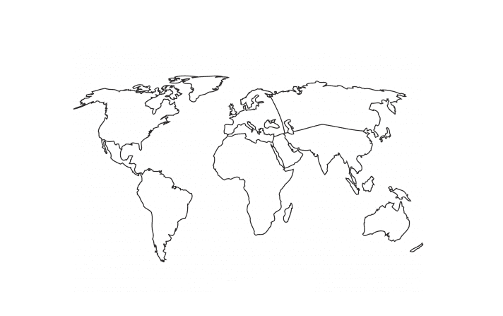 Desenhos de Mapa do mundo em branco para colorir