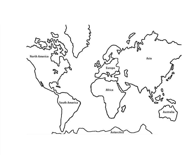 Mapa do mundo para colorir