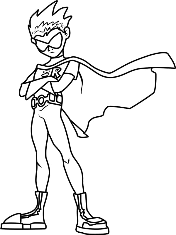 Desenhos de Robin em pé para colorir