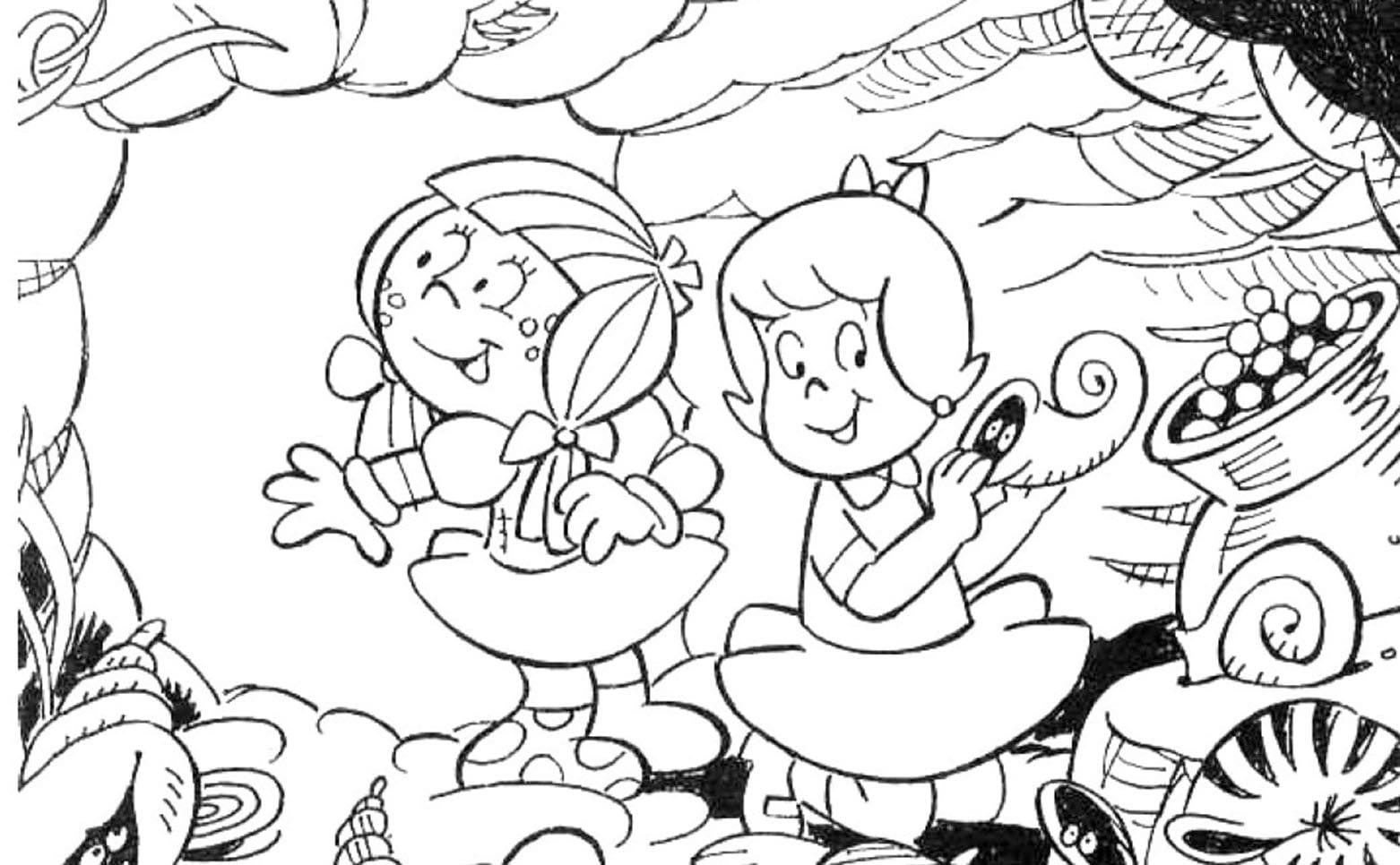 Desenhos de Emilia e Narizinho para colorir