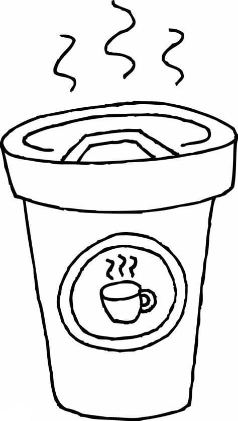 Contorno de xícara de café para colorir