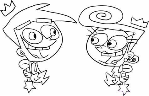 Desenhos de Cosmo e Wanda grátis para colorir