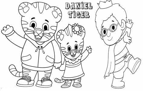 Desenhos de Esboço de Daniel Tiger para impressão para colorir