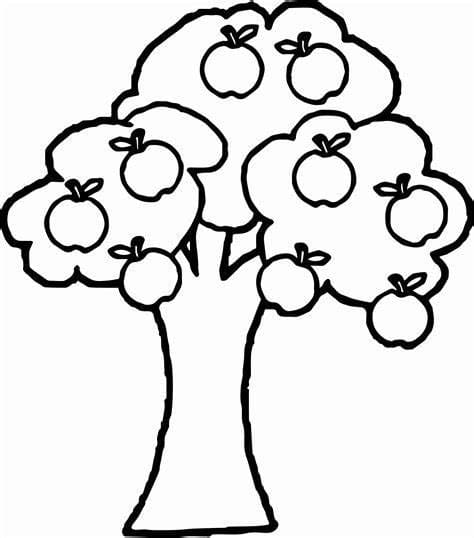 Desenhos de Imagem de macieira grátis para colorir