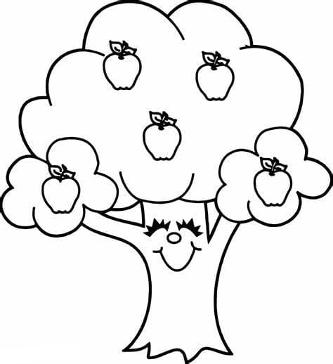 Desenhos de Imagem de macieira para colorir
