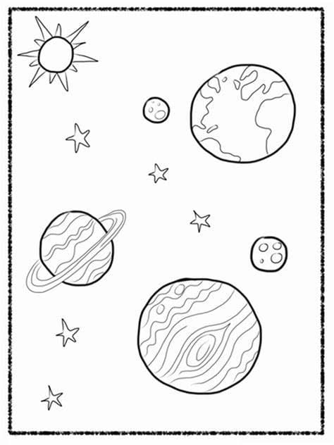 Desenhos de Imagem grátis do sistema solar para colorir