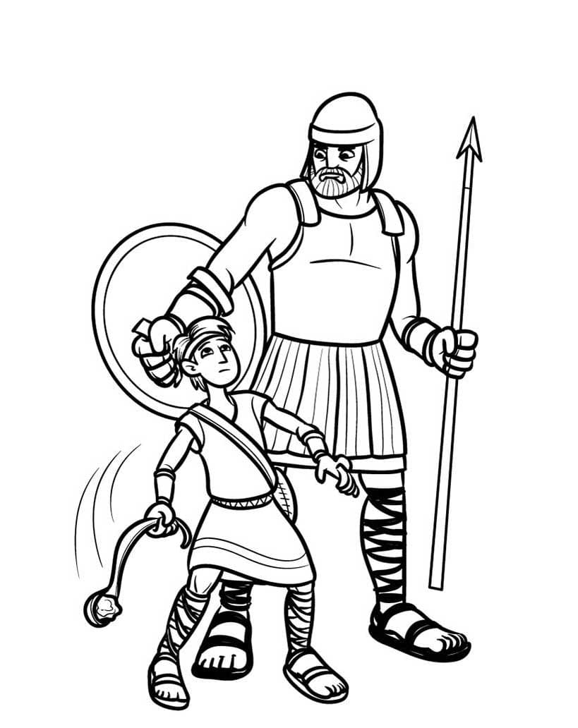 Desenhos de Livre David e Golias para colorir