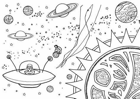Desenhos de Sistema solar para crianças para colorir