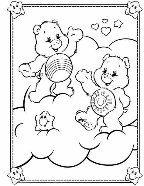 Ursinhos Carinhosos grátis para crianças para colorir