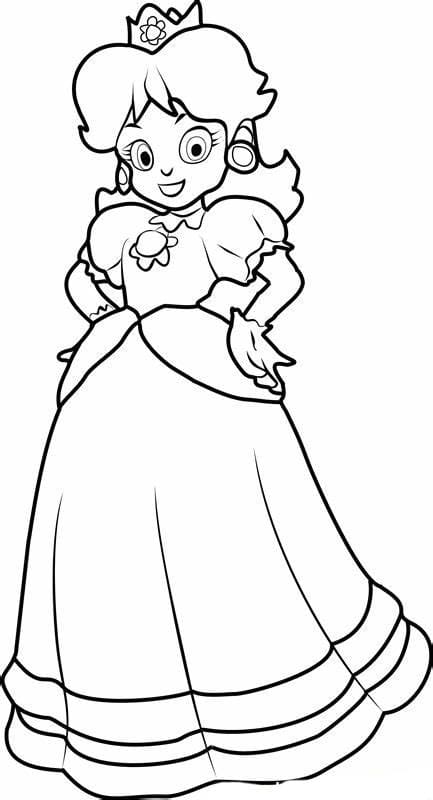 Desenhos de Contorno da imagem da princesa Daisy para colorir